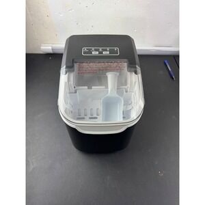 Electactic HZB-12/Q Countertop Portable Ice Maker Machine Black with Scoop